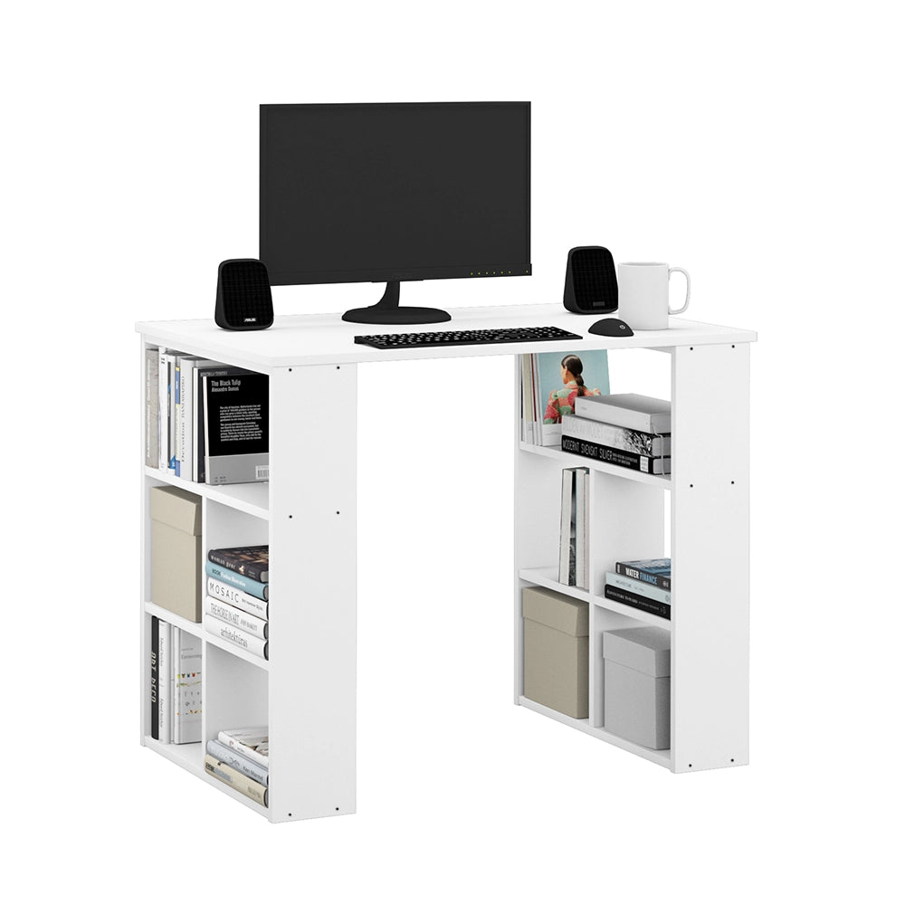 Vicco Scrivania con ripiani Bianco 90 x 60 cm