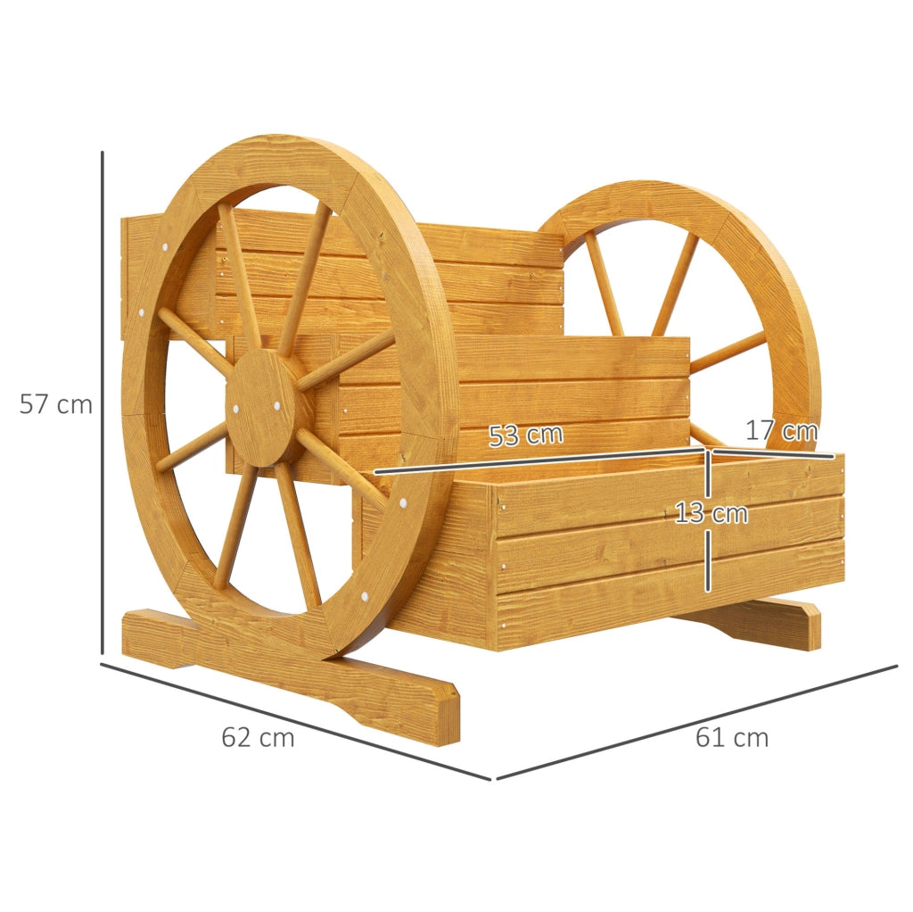 Fioriera rialzata ULEVR 62x61x57 cm a 3 livelli con ruote decorative e fori di drenaggio, legno di abete naturale