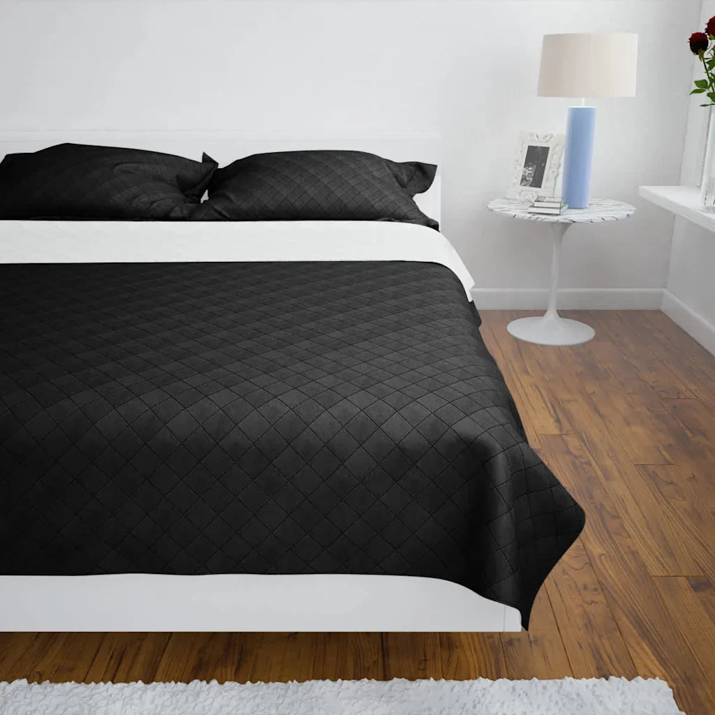 Copriletto Reversibile Nero/Bianco 220 x 240 cm 130887