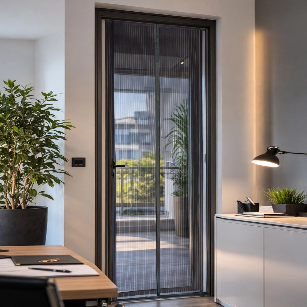 Zanzariera Magnetica 120x210cm Nero Rigata per Porta Tenda Anti Zanzare Insetti