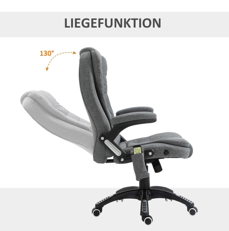 Poltrona da ufficio massaggiante ergonomica grigio scuro