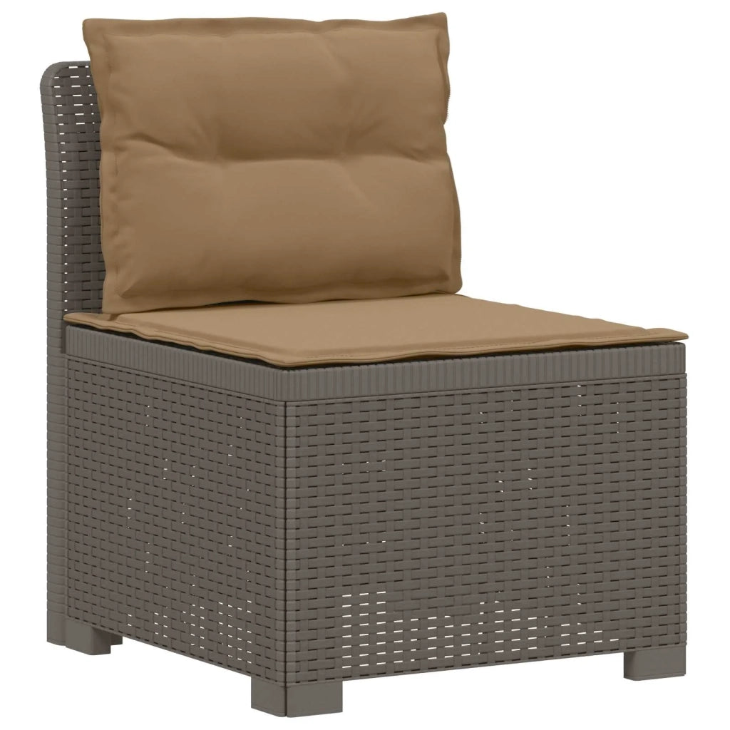 Divano da Giardino 5 Posti con Cuscini Stile Rattan PP 3444064
