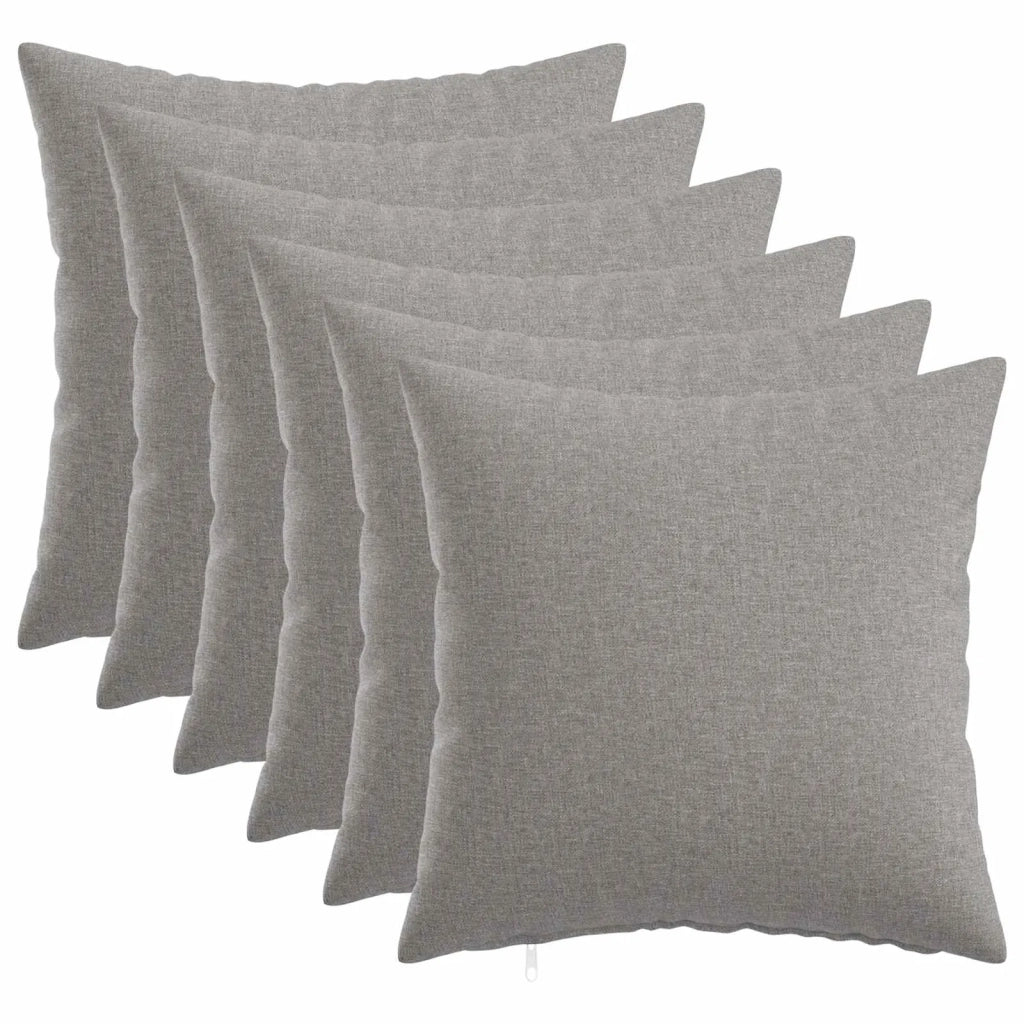 Federa 6 pz HEERLEN Grigio Nuvola 45 x 45 cm Tessuto 910268