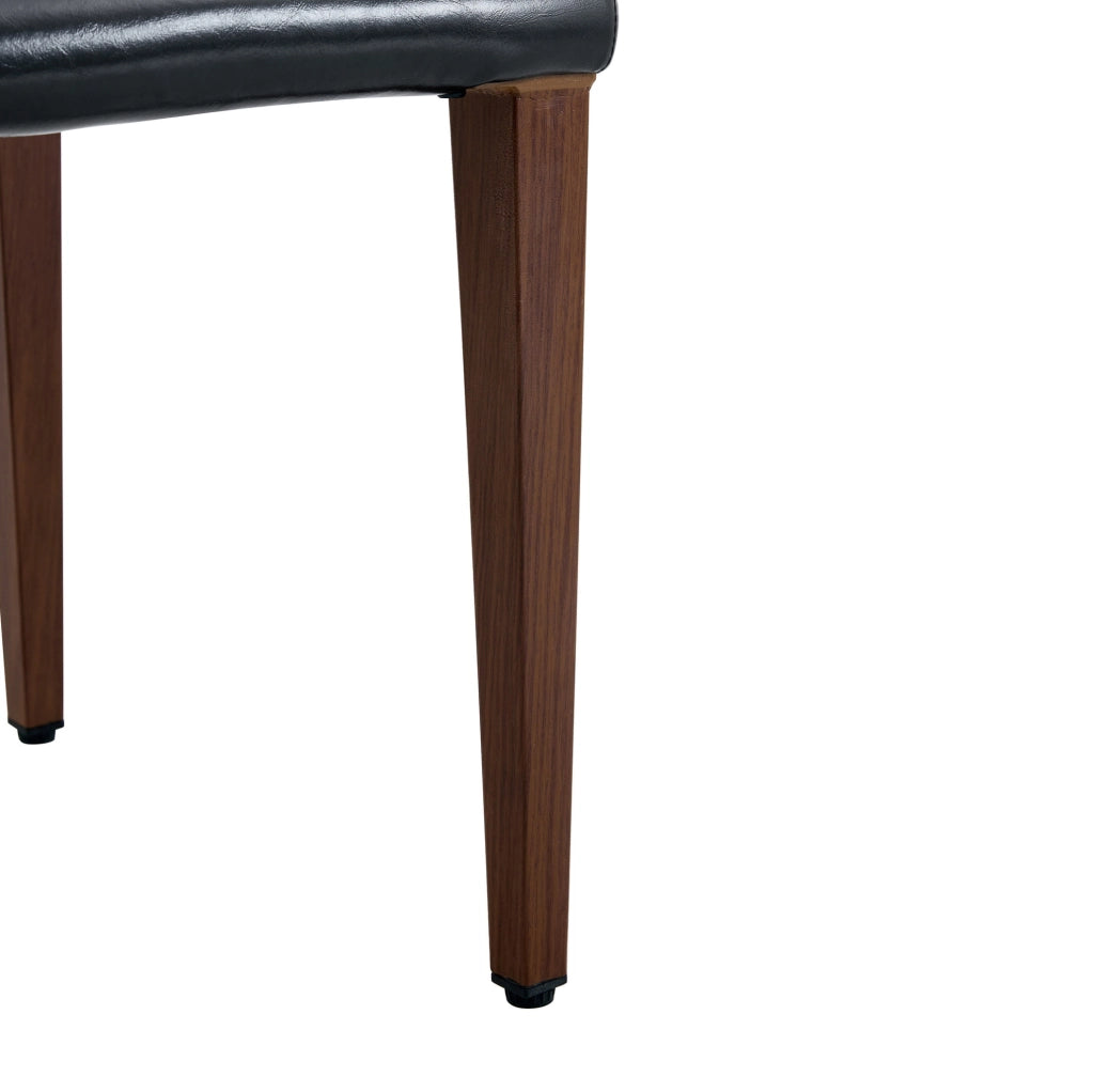 SEDIA da pranzo Set da 4 pezzi 90 cm PU nero gambe effetto noce