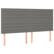 Testiera | Testata Grigio Scuro 160x5x118/128 cm Tessuto