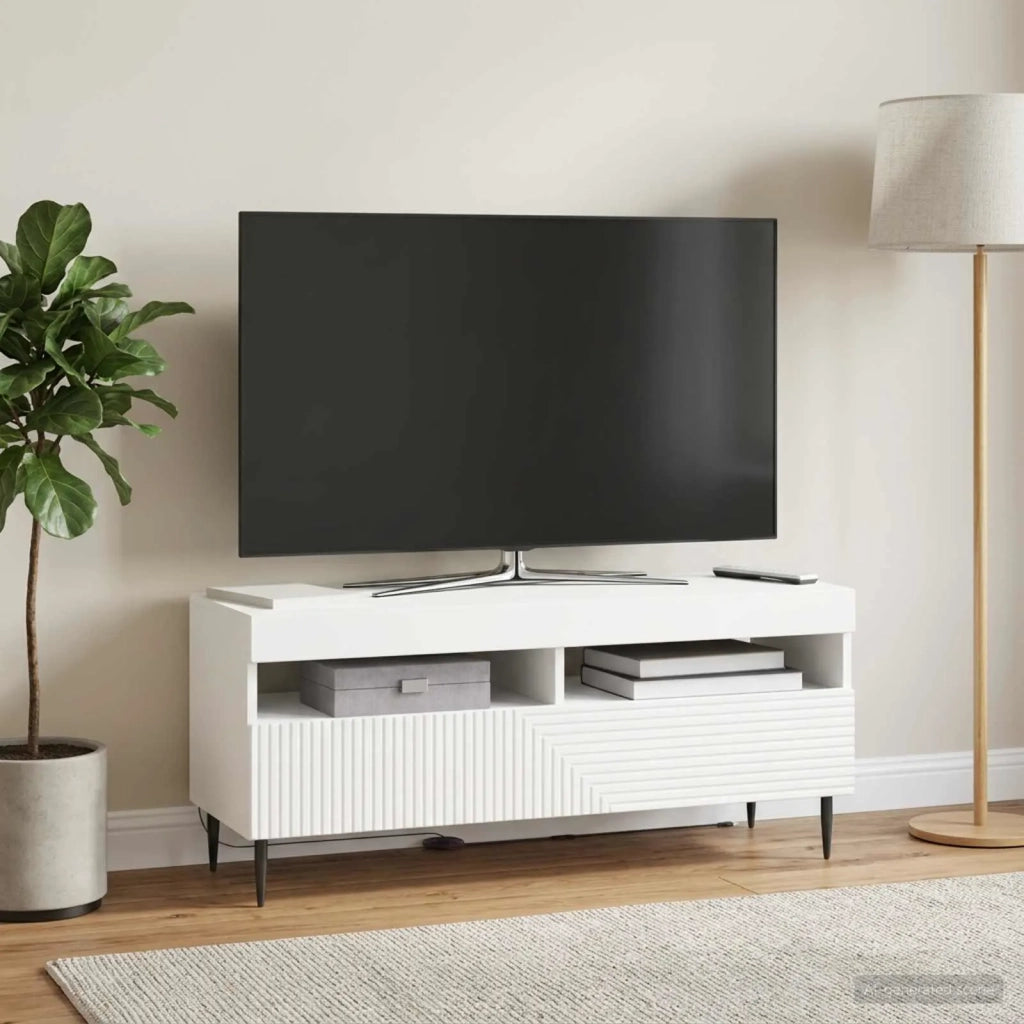 Mobile TV LED HAARLEM 100 x 35 x 43 cm Bianco 896985