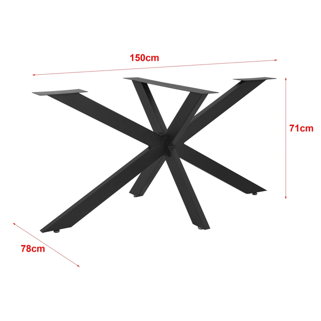 Gamba da tavolo fai da te Oberau con puntali protettivi 150 x 78 x 71 cm nero opaco 03_0008077