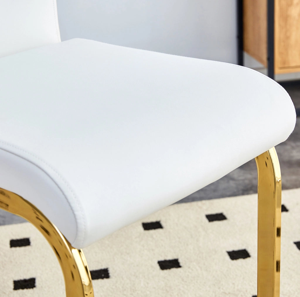 SGABELLO ALTO Set da 2 pezzi 96,5 cm PU bianco e oro