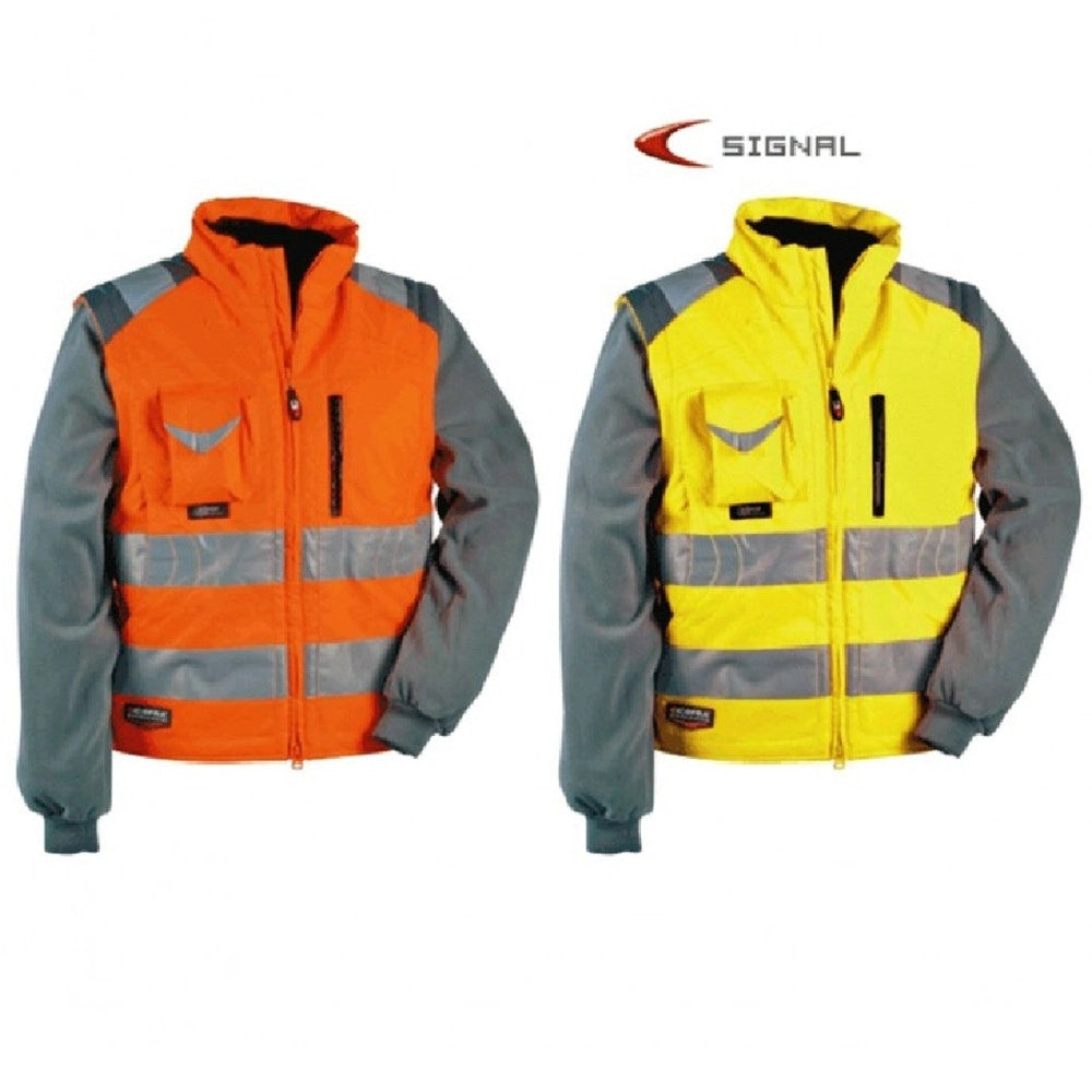 Trade Shop - Gilet Imbottito Signal Cofra Catarifrangente Da Lavoro Antinfortunistica Giubbin -