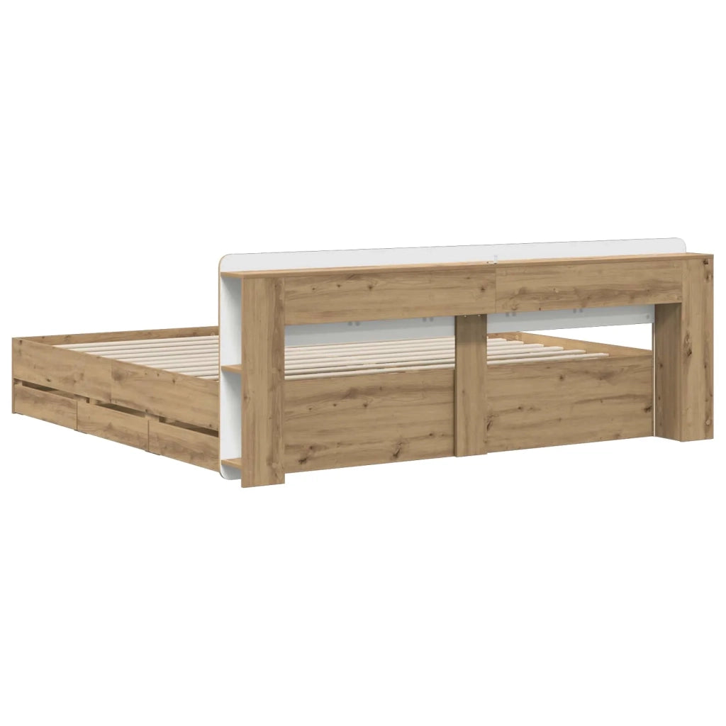 Struttura del letto con stoccaggio e testata Rovere Artigianale 3445831