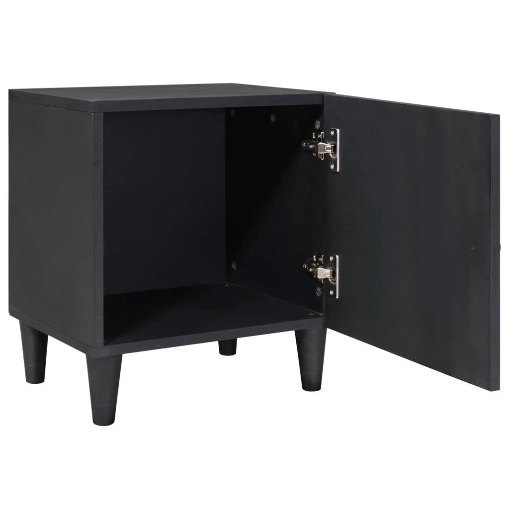 Set di 2 Comodini | Armadio da Notte | Mobiletto da notte con porta Nero 40 x 33 x 46 cm