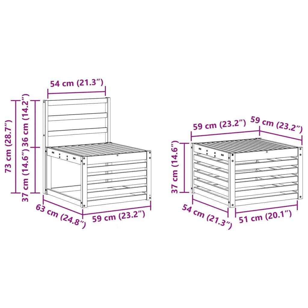Set divani Legno di Acacia Massello 3391376