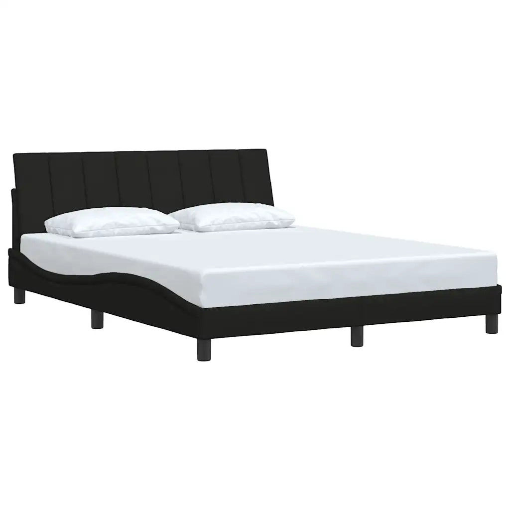 Letto matrimoniale | Letto per adulti | Giroletto senza Materasso Hanko Nero 160x200 cm in Tessuto