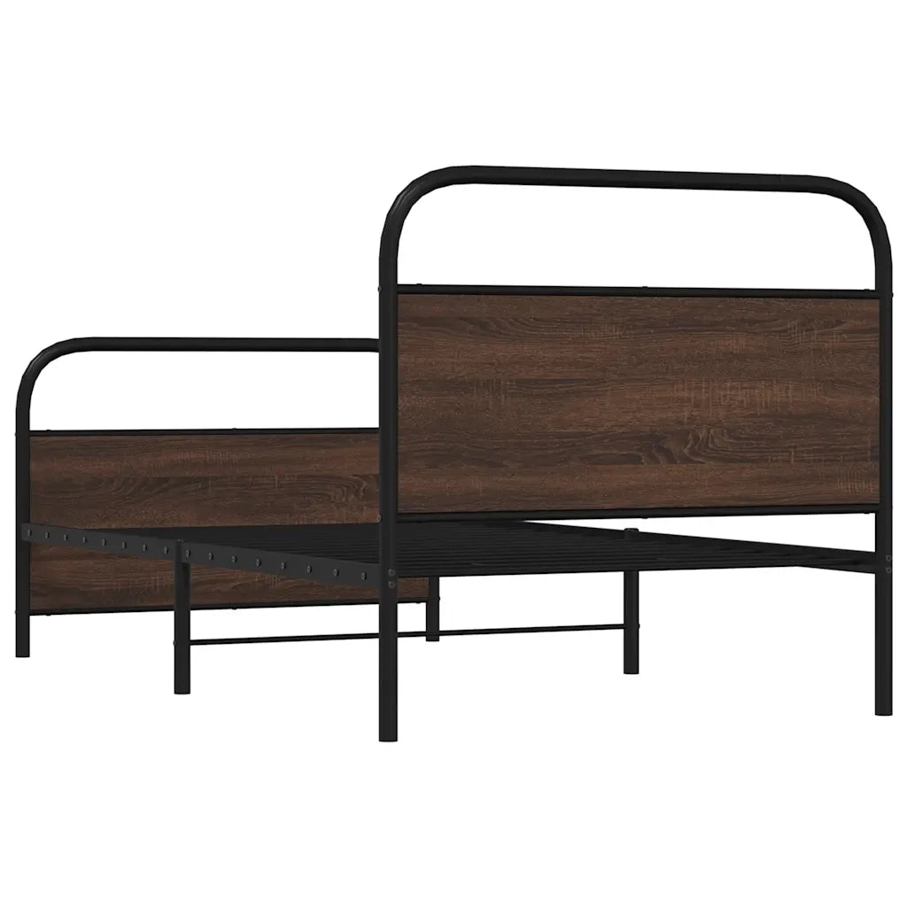 Letto singolo | Letto per adulti | Giroletto senza Materasso Rovere Marrone 100x200 cm Truciolato