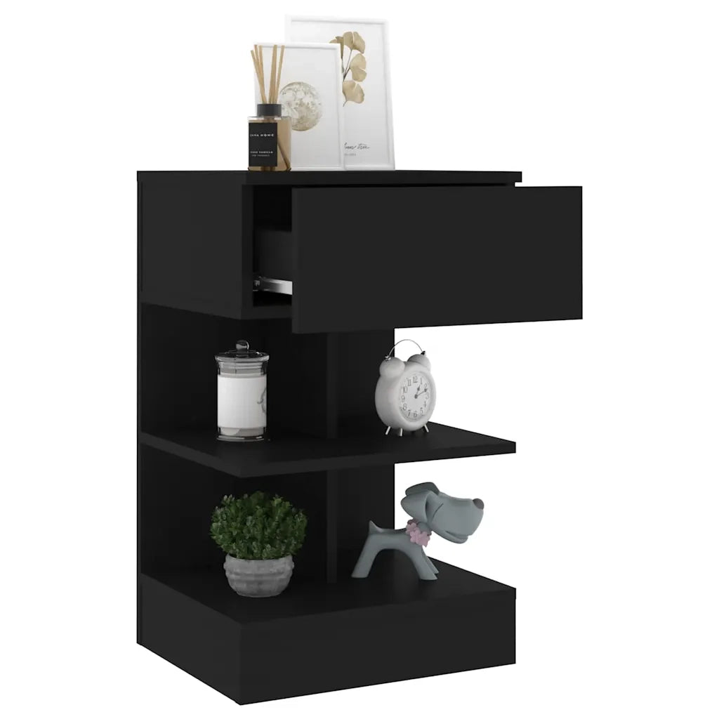 Comodini 2 pz Neri 40x35x65 cm 808651