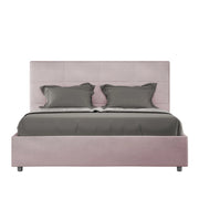 BS COM Letto queen size contenitore imbottito 150x210 microfibra glicine
