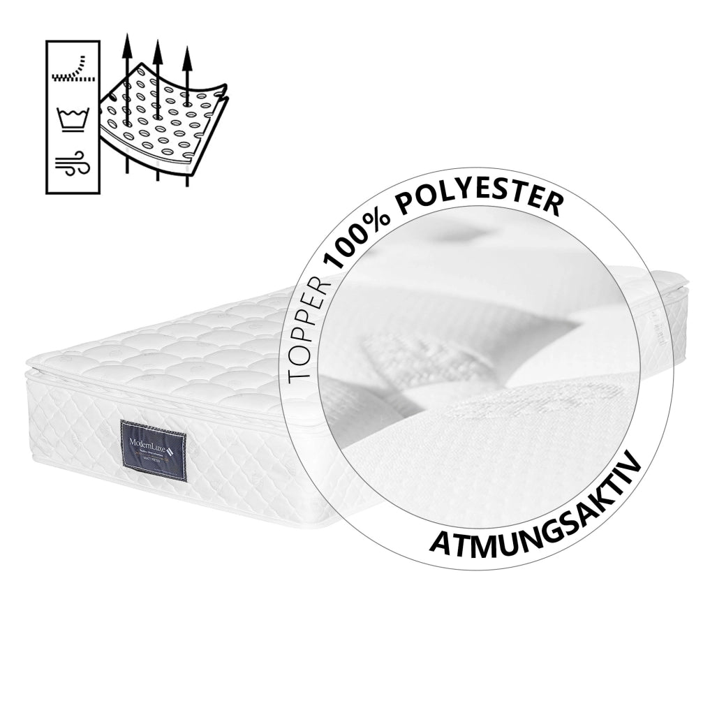 Letto imbottito 90x200 cm beige con materasso, LED e ricarica USB-C
