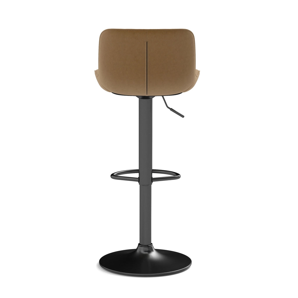 Sgabello da bar girevole altezza regolabile schienale ergonomico in velluto marrone