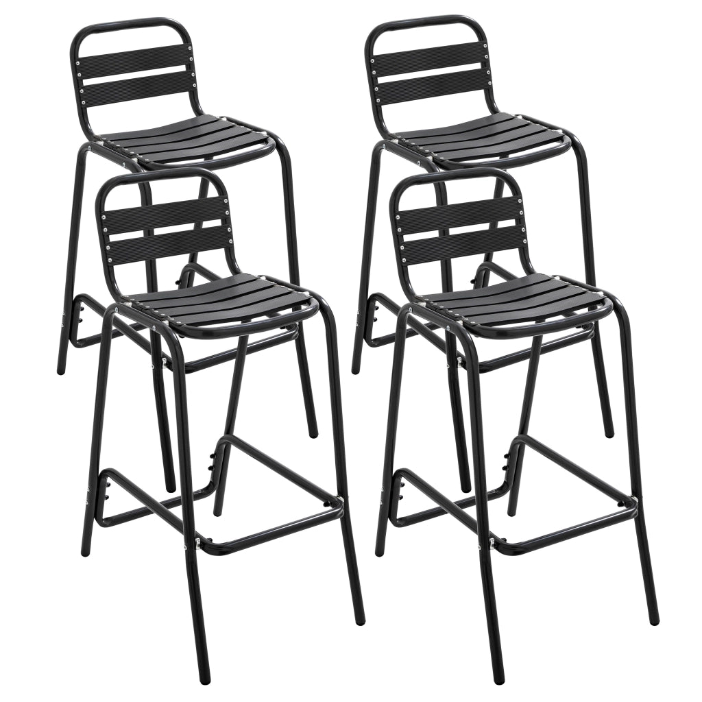 Oviala - Set di 4 seggioloni in alluminio nero