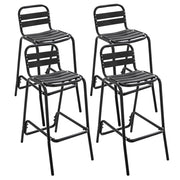 Oviala - Set di 4 seggioloni in alluminio nero