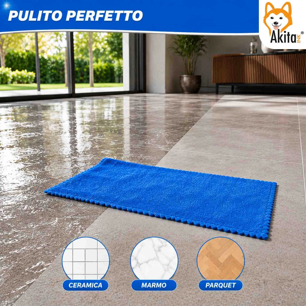Akitaink 3 Panni Pavimenti Microfibra Basic 50x70 cm