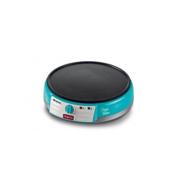 Ariete 202 crepes maker party time - piastra per crepes antiaderente - 2 spatole in legno - ricettario - 1000 w - celeste - ARI202