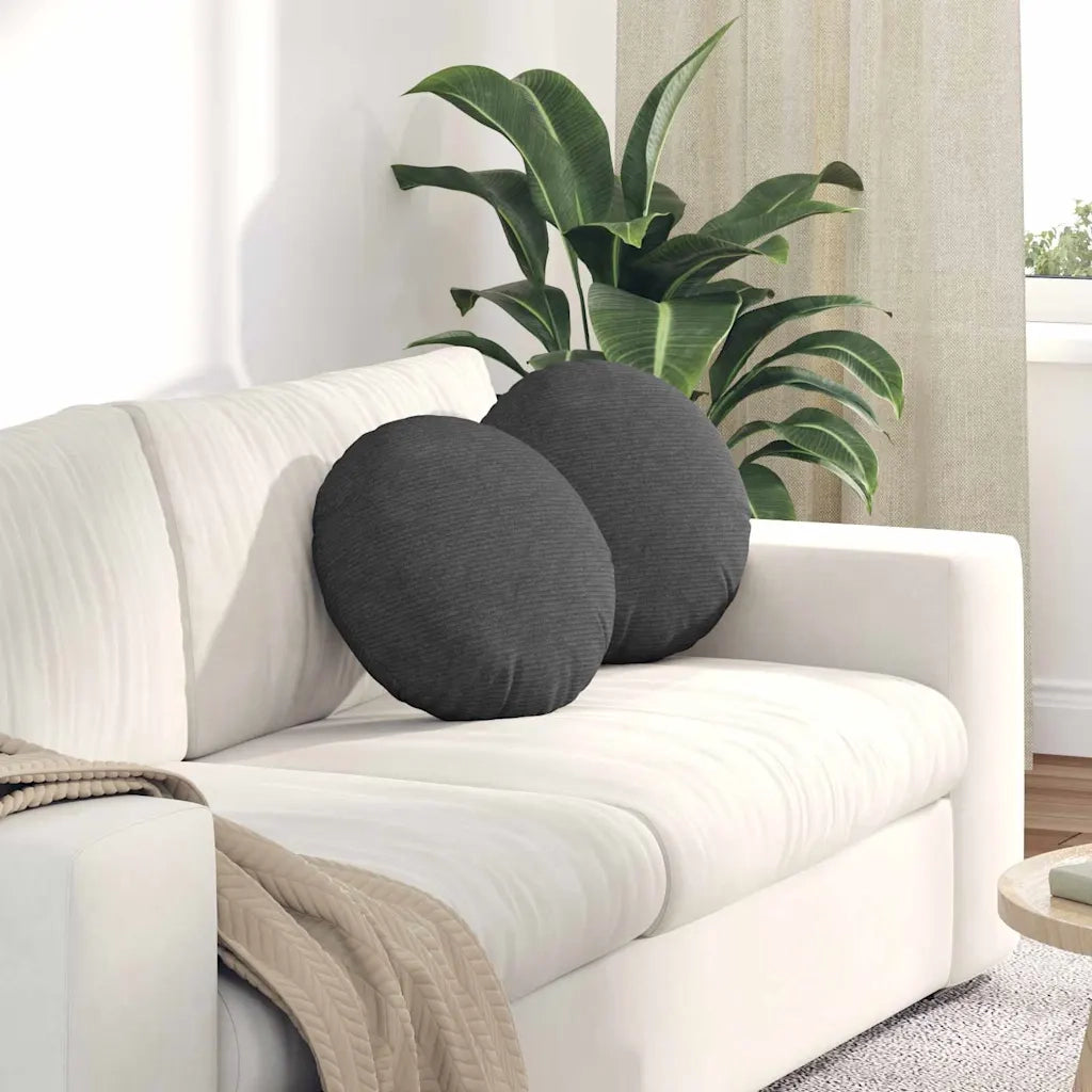 Cuscini per Seduta 2 pz | Cuscini per sedie Grigio scuro ? 40 cm Tessuto in Cords