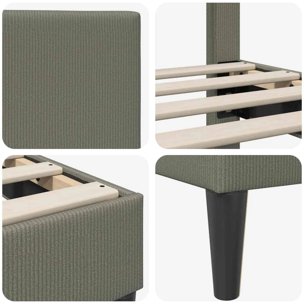 Letto matrimoniale | Letto per adulti | Struttura del letto Grigio Chiaro 200 x 200 cm Tessuto in Cords