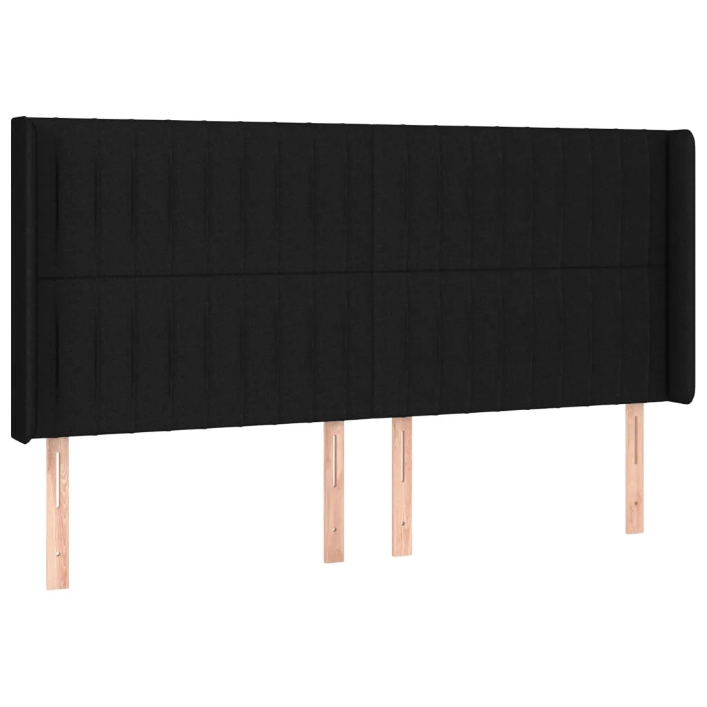 Testiera | Testata a LED Nera 203x16x118/128 cm in Tessuto