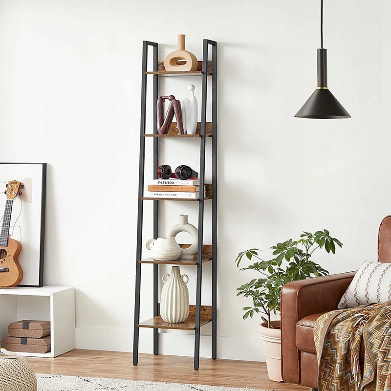 Scaffale Nero 170 cm in Metallo e Legno Funzionale e Salvaspazio
