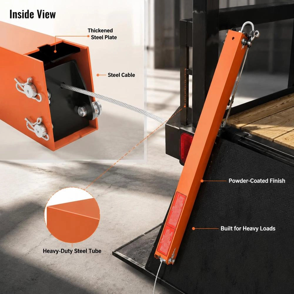 2-sided Trailer Tailgate Lift Assist 163 Kg, Compatible With Open Trailer Tailgate And Ramp, With 25.4 To 61 Cm Side Rails And 1.22 To 1.83 M Tailgates Or Ramps