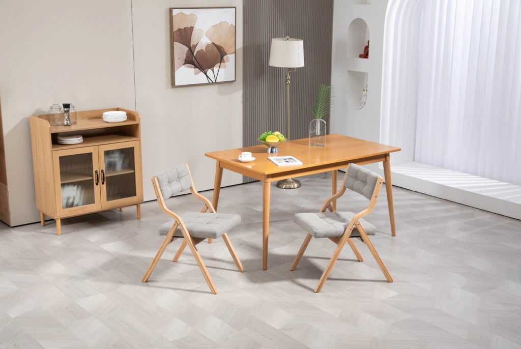 Set di 2 sedie pieghevoli imbottite in legno grigio