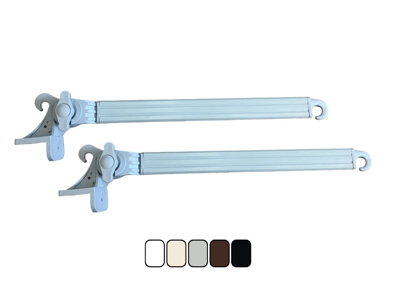 Braccetti per Tende da Sole in Alluminio Bracci Alluminio 50 cm in Coppia Nero