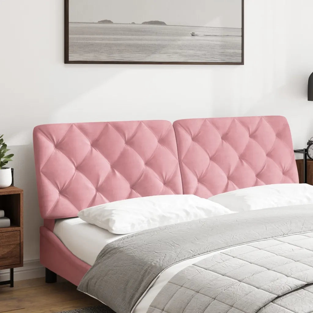 Coussin de tête de lit rose 160 cm velours