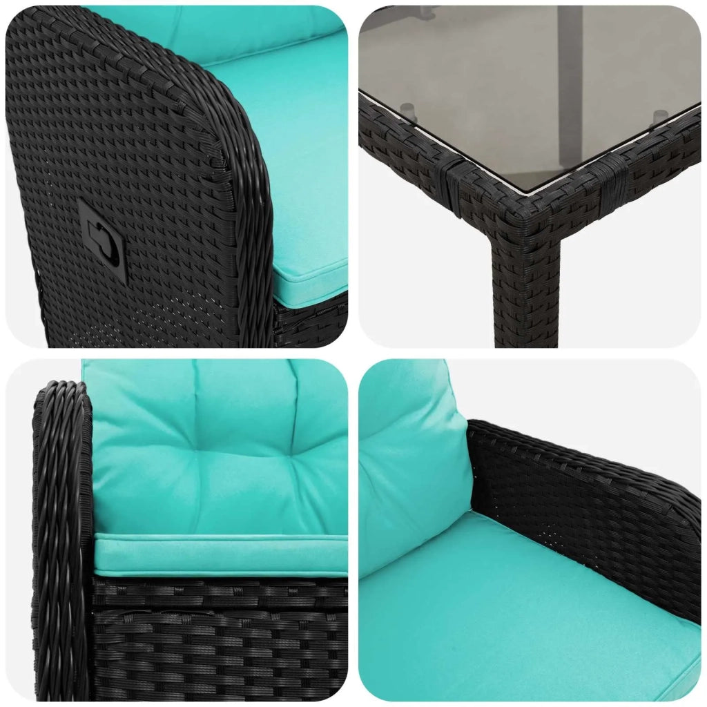 Set da pranzo per esterni 9 pz polyrattan 3422309
