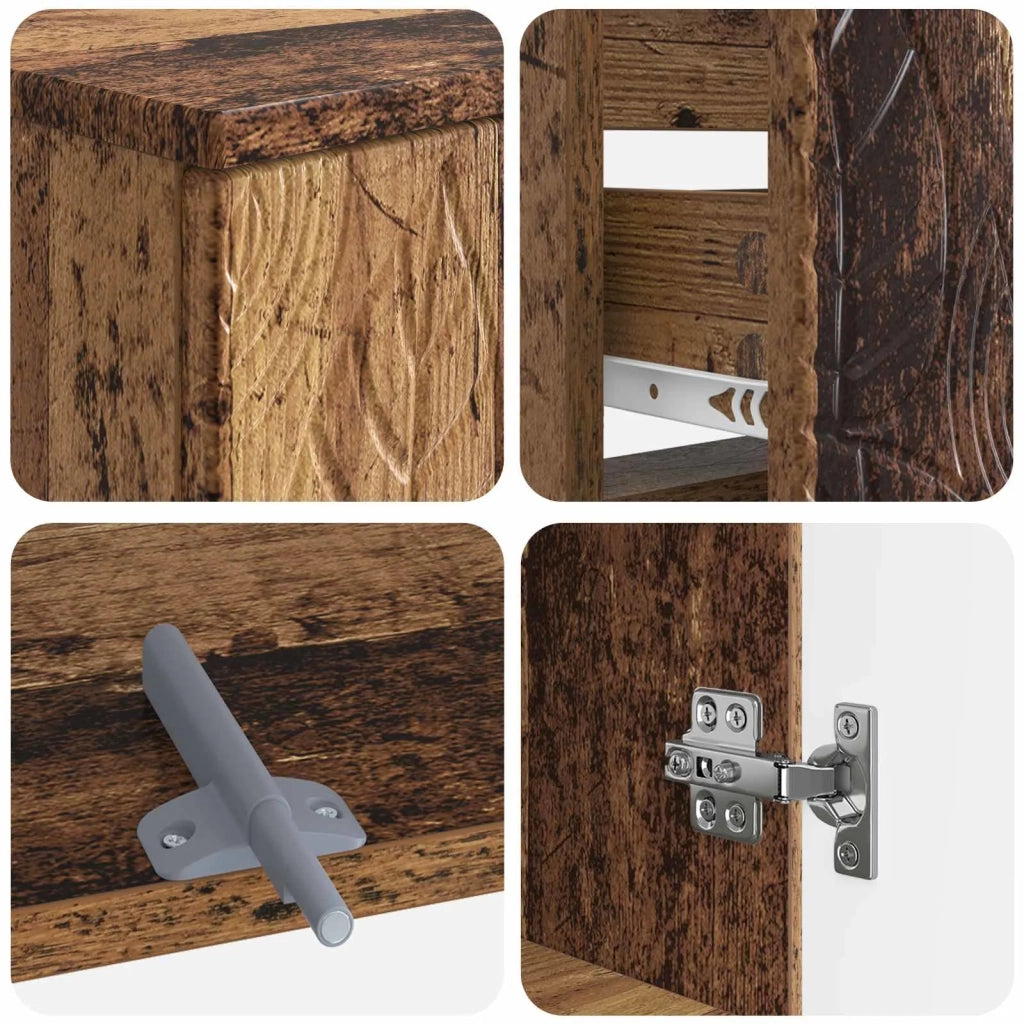 Set di Mobili da Bagno da 4 Pezzi DELFT Legno antico 3417952