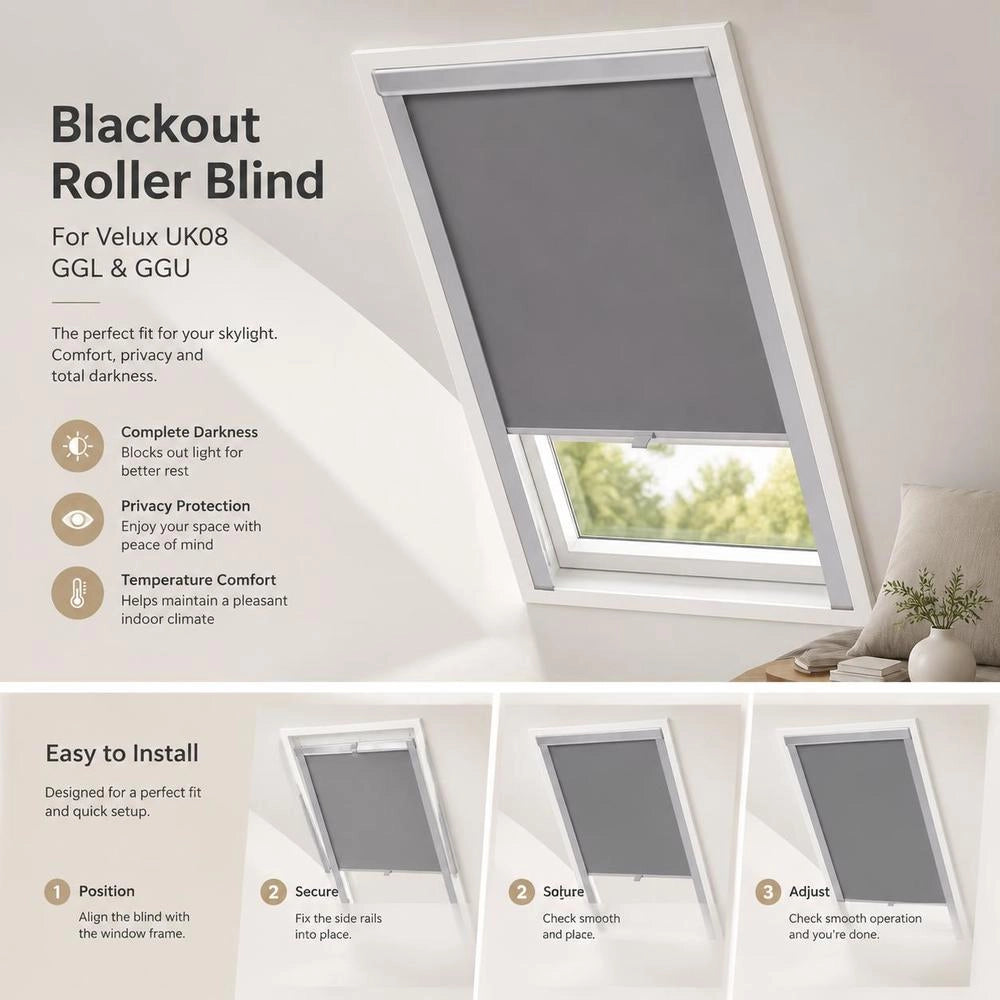 Blackout Blind Grey UK08