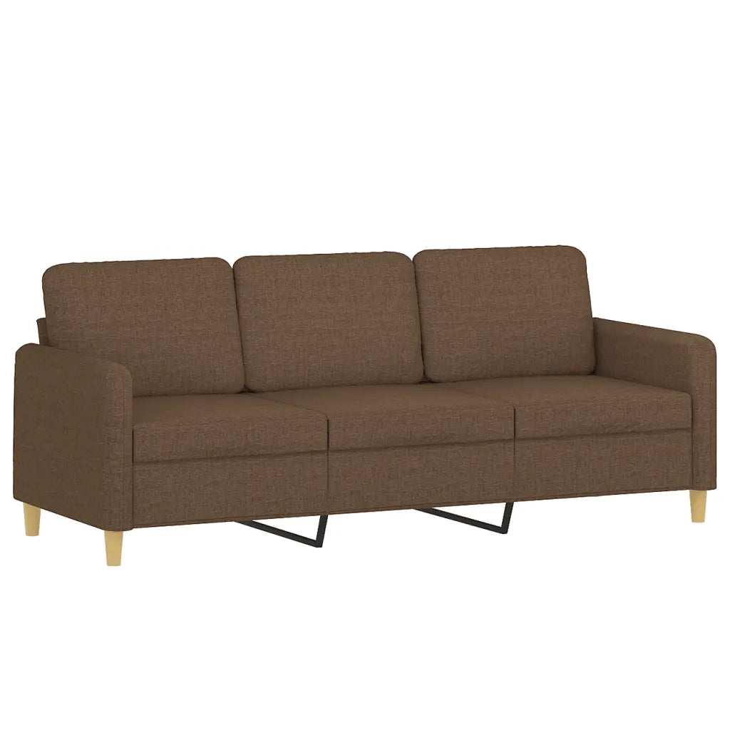 Divano a 3 Posti Marrone 180 cm in Tessuto 359489