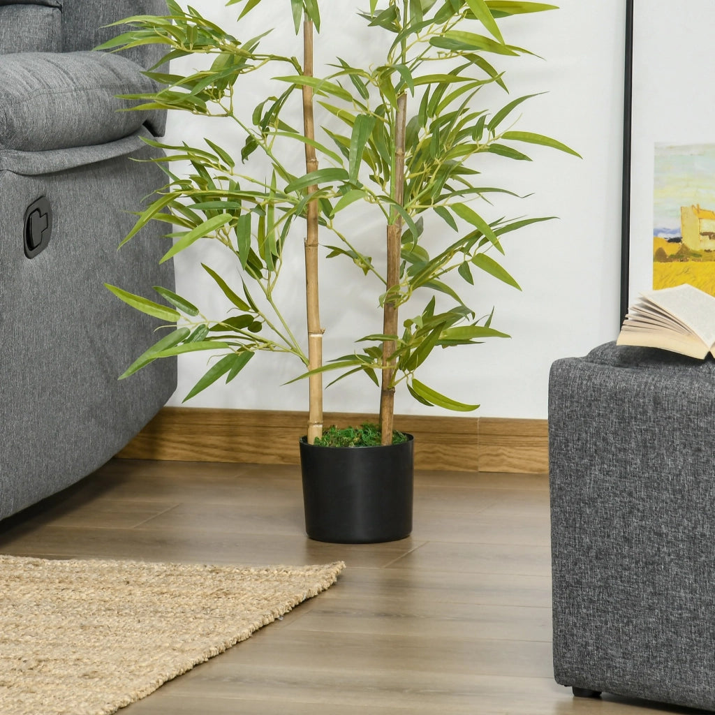 EasyComfort Pianta Artificiale di Bambù Alta 120cm con Vaso per Interno ed Esterno, Verde