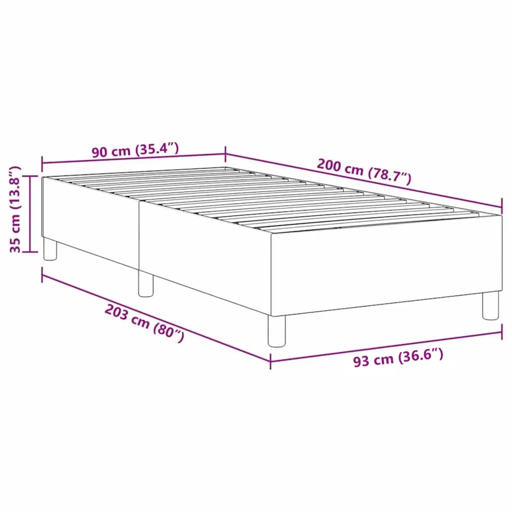 Struttura letto piattaforma Grigio scuro 90 x 200 cm 3337388