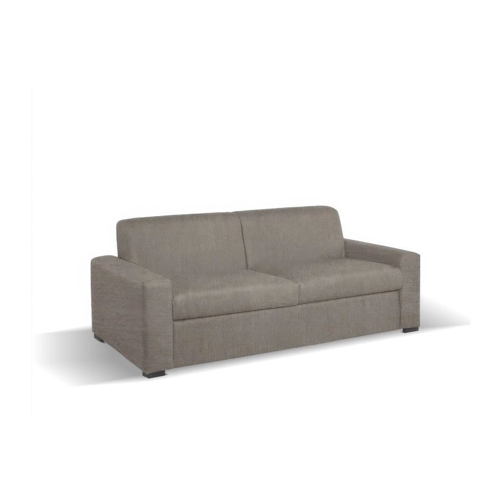 Divano Letto 3 Posti 199 x 98 x 84 cm Beige con Apertura Roller e Materasso 140 x 190 cm Flash