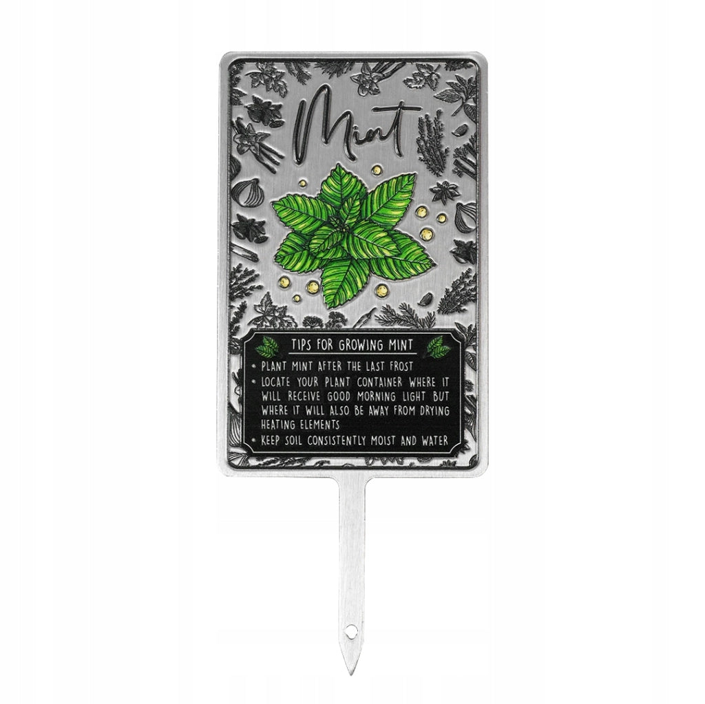 Etichetta per piante KADAX, marcatore per erbe aromatiche, colore menta, metallo.