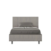 Letto imbottito 1 piazza e mezza 120x200 cm tessuto Labirinto Adele - Senza rete,Grigio