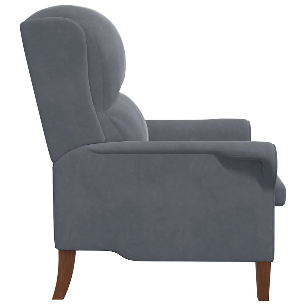 poltrona Grigio scuro 76 x 94 x 102 cm Velluto