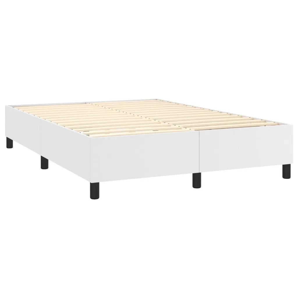 Giroletto Molle con Materasso e LED Bianco 140x190cm Similpelle 3139260