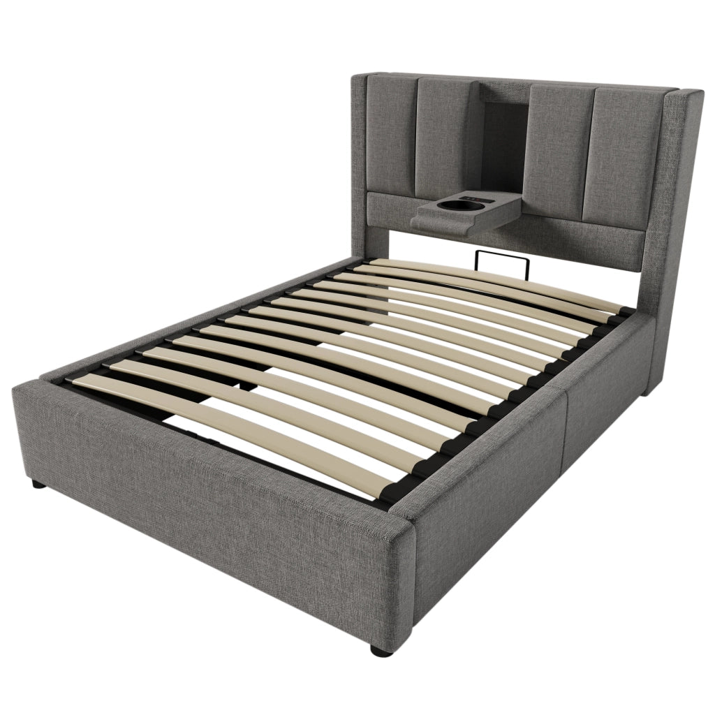 Letto singolo imbottito 90 x 200 cm con contenitore