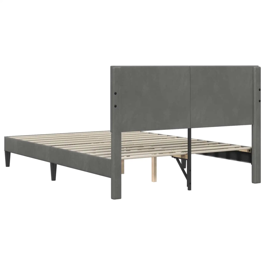 Letto matrimoniale | Letto per adulti | Struttura del letto Grigio Scuro 120 x 200 cm Velluto