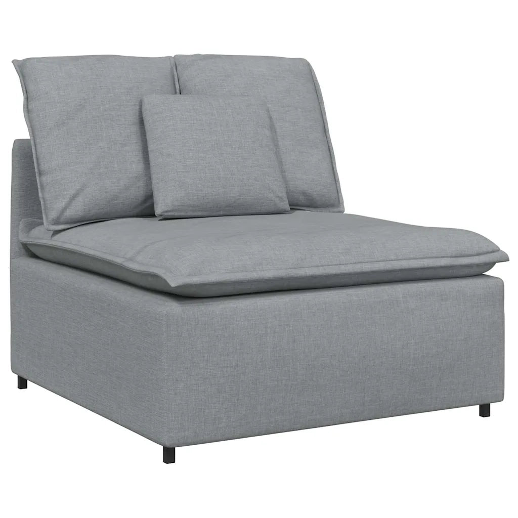 Modulo Centrale Divano Modulare con Cuscini Grigio Chiaro 100cm 4104417