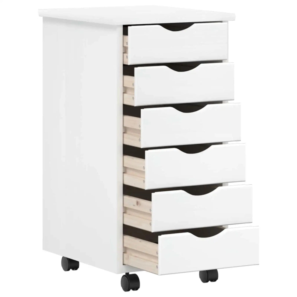 Set scrivania e mobiletto su ruote MOSS 2 pz Bianco 3438786