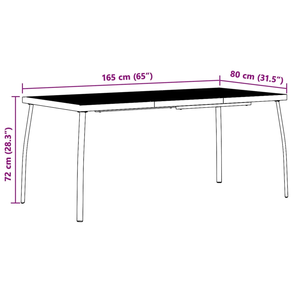 Set da pranzo 7 pz Antracite Acciaio 3422863